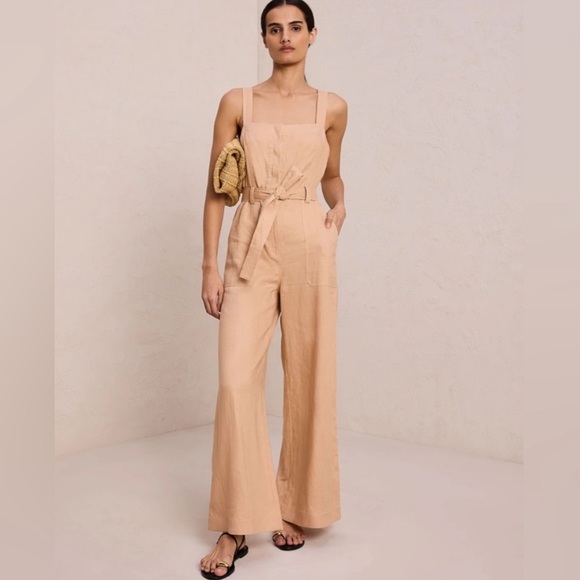 A.L.C. Pants - A.L.C. Cyprus Linen Jumpsuit Rose Ash 2